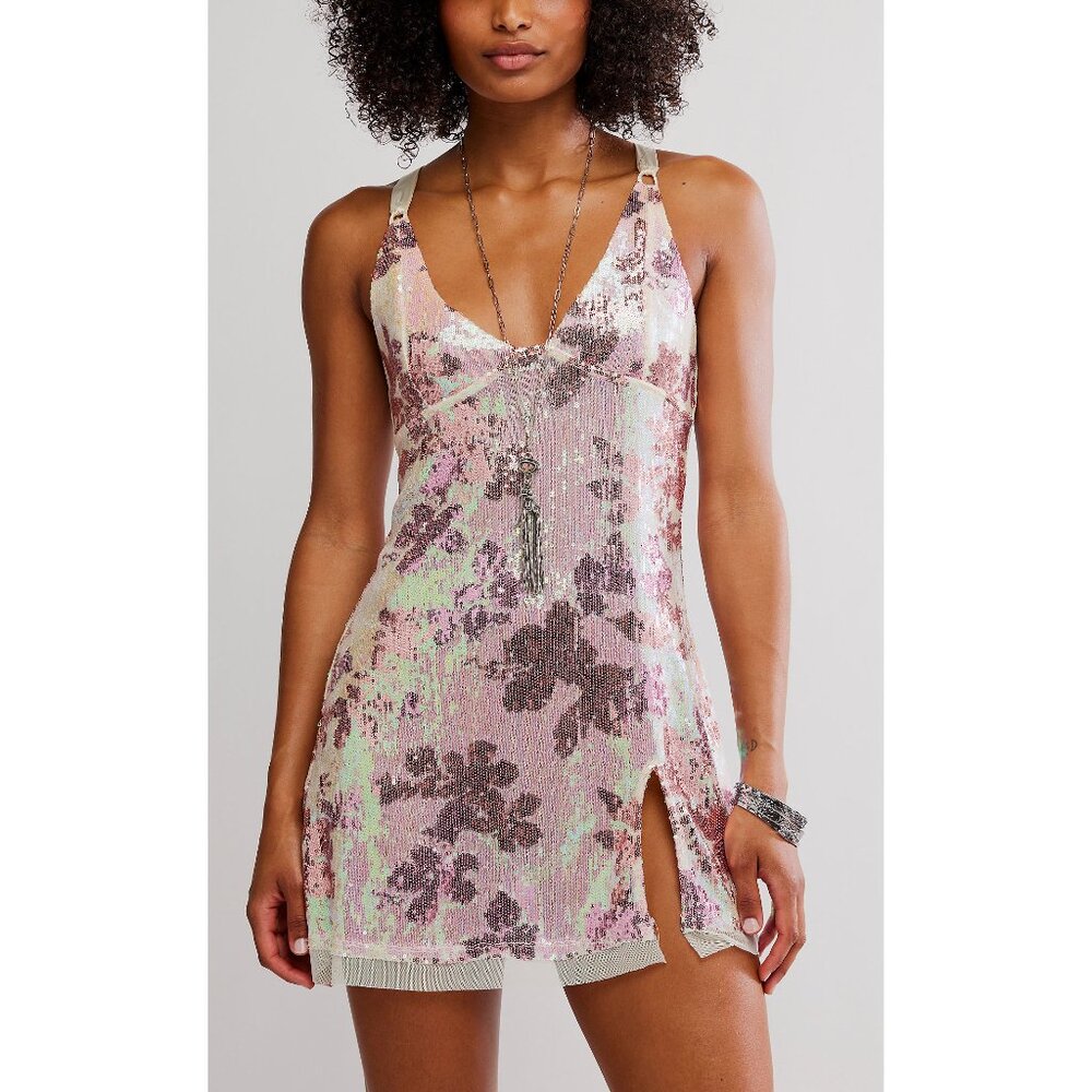 FREE PEOPLE Dazzle Me Sequin Mini Slip